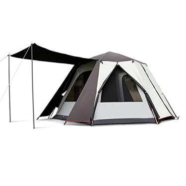 Imagem de Barraca de acampamento com Rainfly, barraca de cúpula para 5-8 pessoas à prova d'água à prova de vento instantânea com janelas de malha, barraca de cabine portátil de camada dupla para caminhadas
