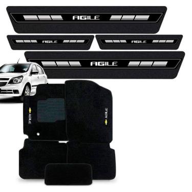 Imagem de Tapete Carpete Bordado + Soleira GM Agile 2009 a 2016