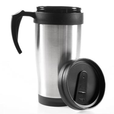 Imagem de Kit 6 Canecas Termicas Para Cafe Com Alça Inox Com Tampa Parede Dupla Cerveja 400ml