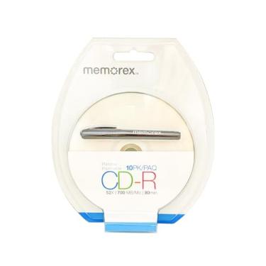 Imagem de Memorex CD-R 80 de 52X Write-Once com superfície imprimível a jato de tinta branca