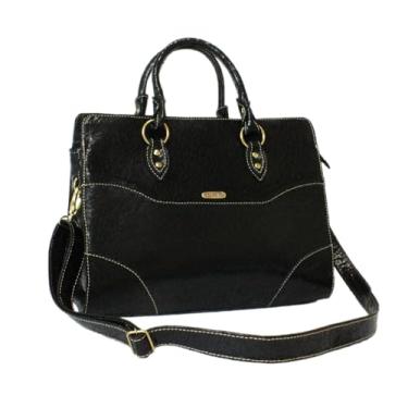 Imagem de BOLSA FEMININA COURO BOVINO LEGÍTIMO TRANSVERSAL 90 (preta)