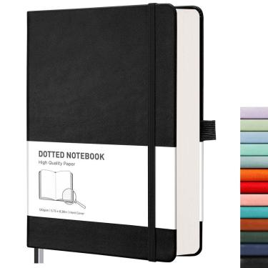 Imagem de Caderno RETTACY Dotted Journal A5 com capa dura de couro 256p