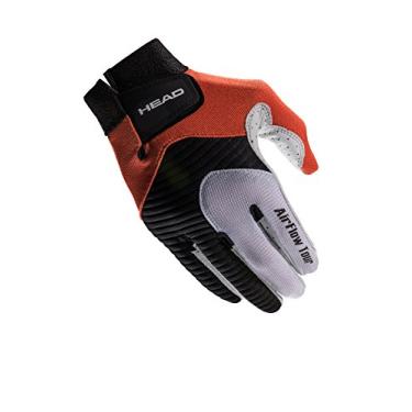 Imagem de HEAD Luva de raquetebol de couro – Luva respirável Airflow Tour para mão direita e esquerda – Preto/Laranja/Branco, Direita – Grande