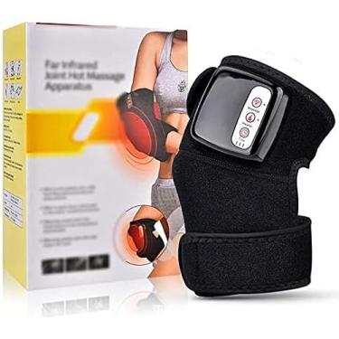 Imagem de Massageador de joelho aquecido sem fio Joelheiras vibratórias Joelheiras aquecidas para alívio da dor - Envoltório de joelheira de aquecimento - Recuperação de lesões de artrite - Alimentado
