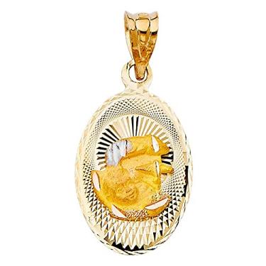 Imagem de Pingente religioso 14K 3C DC Baptium Stamp, Metal, não conhecido