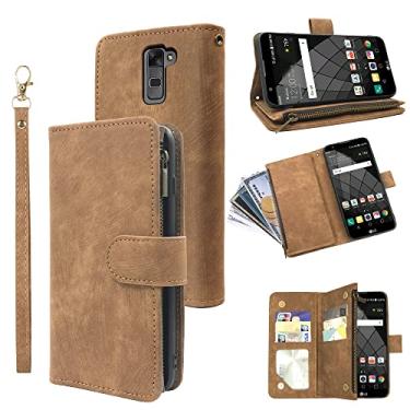 Imagem de Capa carteira compatível com LG Stylo 2 2+/Stylus 2 Plus/Stylo2 V 2V Verizon e capa carteira flip de couro vintage premium com suporte para cartão de crédito acessórios para celular G LS775 VS835