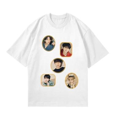 Imagem de Camiseta Txt Dream Week-5th 2024, camisetas soltas K-pop unissex com suporte superior, camisetas estampadas de algodão Merch, B Branco, GG