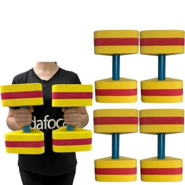 Imagem de Genérico, Kit 2 Pares Halteres Aquáticos Hidroginástica em EVA DF1107-AM 3 à 4kg Amarelo e Vermelho Dafoca Sports