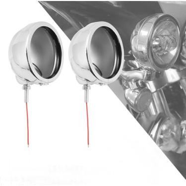 Imagem de Faróis de neblina para motocicleta Rebacker 11,4 cm, suporte de montagem para lâmpada de neblina de 11,4 cm, invólucro de luzes de LED para Harley, Cromado