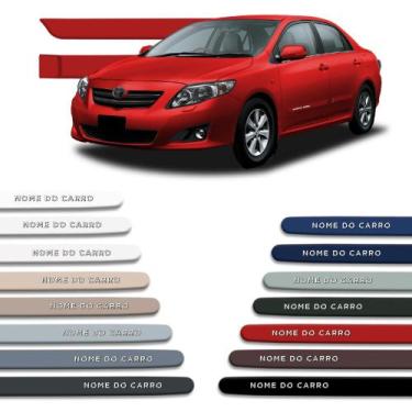 Imagem de Jogo Friso Lateral Redondo Corolla 2008 a 2023 com Grafia Cromada Alto