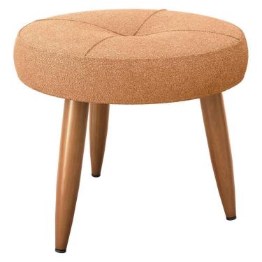 Imagem de Puff Redondo Para Sala Miami Boucle Mostarda