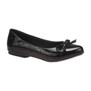 Imagem de Sapatilha Feminina Bico Fino Casual Mocassim Social Bordado Verniz Pre
