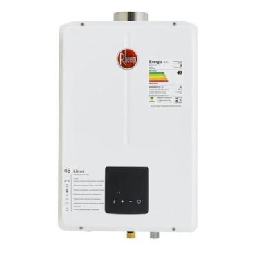 Imagem de Aquecedor de Água a Gás Rheem 45 L/min Bivolt Branco Digital GÁS GLP, 
