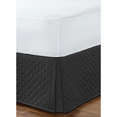Imagem de Saia Box Matelada Ultrassônico Casal King Size ou Conjugado Cor PRETO 