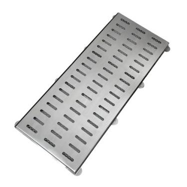 Imagem de Grelha Pluvial 20x50 Inox 304 com Tela Anti Escorpião e Aro - Ficone &