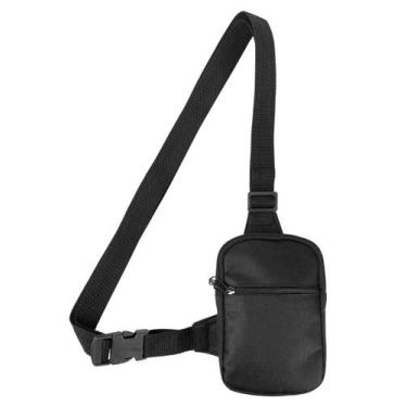 Imagem de Mini Bolsa Lateral Shoulder Bag Masculina Pega Visão Preto Liso - MP M