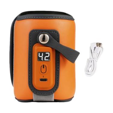 Imagem de shamjina Aquecedor de mamadeira portátil para leite materno, suporte para mamadeira, aquecedor de mamadeira para leite materno para viagens de negócios, Laranja