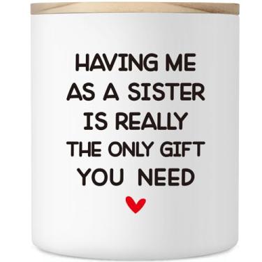 Imagem de Sister in Law Gifts Dia das Mães, 283 g Presentes de aniversário engraçados para irmã na lei, melhor presente de irmã de sempre, presente de casamento para futura cunhada, vela perfumada de soja