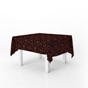 Imagem de Toalha De Mesa Halloween Abóboras 4 Lugares Quadrada - PRESENTE-BRINDE