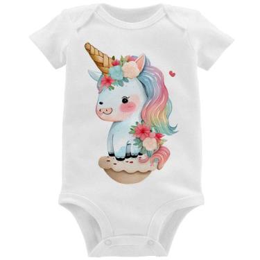 Imagem de Body Bebê Unicórnio Bebê - Foca na Moda, Branco, P