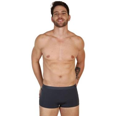 Imagem de Sunga boxer lisa masculina com bolso lateral e cordão básica moda prai