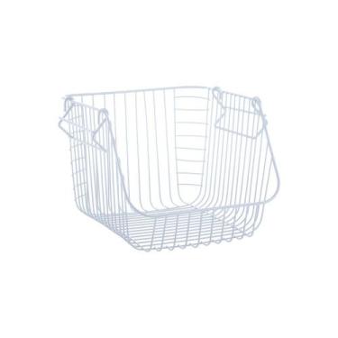 Imagem de Cesto Organizador Empilhável Quadrado Grande Branco - MOR