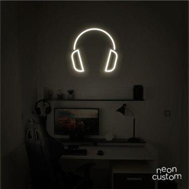 Imagem de luminaria letreiro Neon Led Fone De Ouvido 80x80 luminoso decoração p/