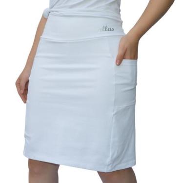 Imagem de Short Saia com Bolso Moda Fitness Evangélica Poliamida Uv50+ Alta Comp