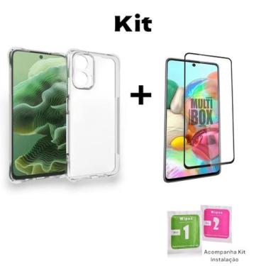 Imagem de Capa Capinha Anti Impacto Para Moto G24 + Película 3D De Vidro Tempera