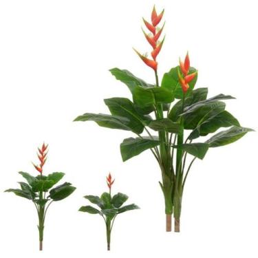 Imagem de Planta Árvore Artificial Heliconia C/Flor Toque X15 Laranja 1,10cm - F