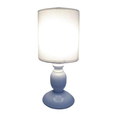 Imagem de Abajur de plastico com cúpula em linho e pvc 28cm bivolt - QUERO PRESE