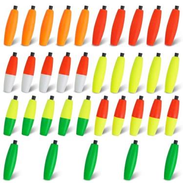 Imagem de SILANON Boias de pesca flutuantes de espuma, boias de pesca de charuto, boias de peixe-gato, boias deslizantes, boias de cortiça com plugue de tubulação para peixe-gato, pesca em água doce e salgada