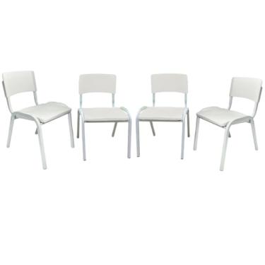 Imagem de Ecom Home - Conjunto de 4 Cadeiras Infantil Branca Brinquedotecas Escolas Salas Recreativas Recepções