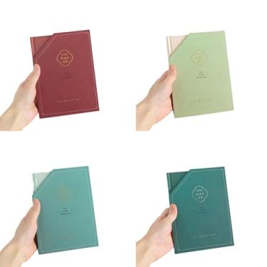 Imagem de Agenda criativa minimalista coreana de 4 peças, páginas internas coloridas grossas para estudantes, cadernos personalizados, agenda de vocabulário