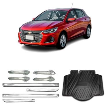 Imagem de Kit para Adaptável Para Onix 2020 2021 2022 2023 2024 Aplique Maçaneta 4 Portas Protetor de Porta-Malas Friso Lateral da Porta X-Treme.