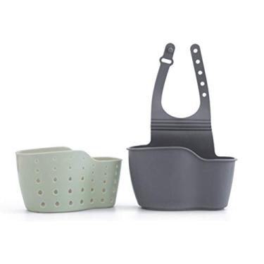 Imagem de Organizador Ajustável do Prato da Cremalheira do Dreno, Suporte do Sabão da Esponja da Cozinha Prateleira do Armazenamento do Banheiro, Cremalheira Pendurada (B)