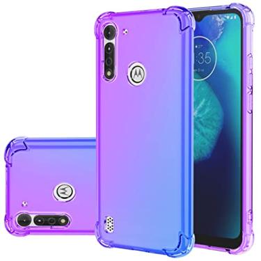Imagem de Gufuwo Capa para Moto G8 Power Lite, Motorola G8 Power Lite XT2055-2, capa protetora à prova de choque para Motorola Moto G8 Power Lite (roxo/azul)