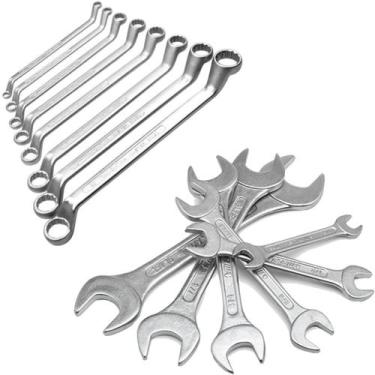 Imagem de Kit Jogo de Chaves Fixa e Estrela em Aço Carbono Cromado 6 a 22mm 16 P
