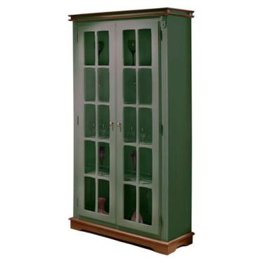 Imagem de Cristaleira Manchester 2 Portas 4 Prateleiras 2036 Linz Móveis, Verde 