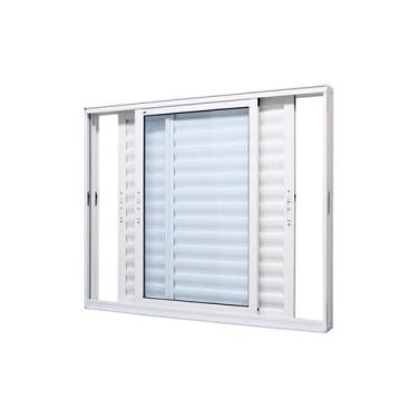Imagem de Janela Veneziana em Alumínio Branco 3 Folhas Móveis Perfecta Max 120x1