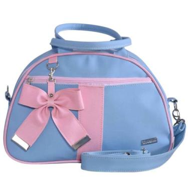 Imagem de Bolsa Maternidade Laço Charme Rosa e Azul - Decalta