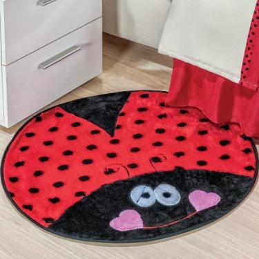 Imagem de Tapete Infantil Joaninha Vermelho e Preto - Bordados Ricardo