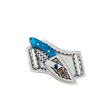 Imagem de Faca Campeira Inox Canivete Personalizada Bainha de Luxo (Azul)