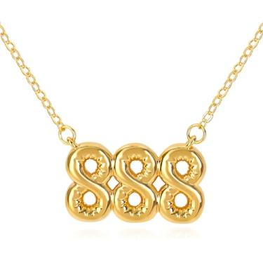 Imagem de Colar com número de ângulo de bolha 111 222 333 444 555 666 777 888 999 para mulheres, pingente de número da sorte banhado a ouro 18K, numerologia, joias, amizade, presente de aniversário, dia dos