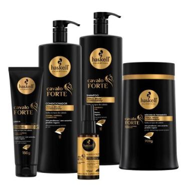 Imagem de Kit Cavalo Forte Haskell Shampoo, Condicionador, Máscara 900g + Leave 
