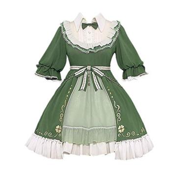 Imagem de Grand Duke My Hero Academia Boku No Hero Academia Fantasia Cosplay Asui Tsuyu Vestido Lolita Mágico Conjunto Completo Fantasia de Halloween (Fantasia, Feminino G)