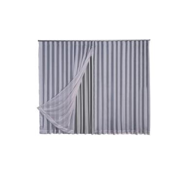 Imagem de Cortina Blackout Com Voil 5,00x2,30 Para Trilho Duplo - Ludatex, Gelo