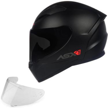 Imagem de Combo Capacete Moto Fechado Asx Masculino Feminino City preto Fosco Co