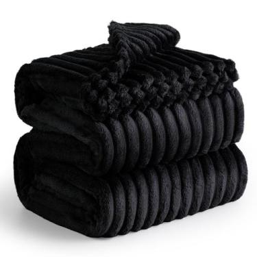 Imagem de Cobertor Flanela Bedsure Queen Size 230x230cm - Preto