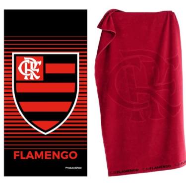 Imagem de Kit 2 Toalhas Flamengo Clube de Regatas Banho Praia e Piscina Oficial Algodão Licenciado Buettner